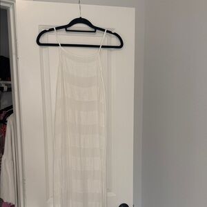 Tavik White Sheer Striped Maxi Dress